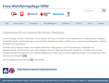 Tablet Screenshot of freiewohlfahrtspflege-nrw.de